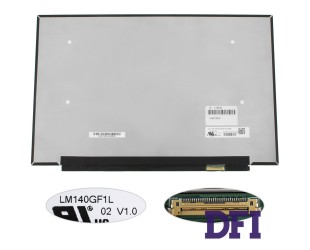 УЦЕНКА! Матрица 14.0 LM140GF1L02 (2560*1600, 30pin(eDP, 300cd/m2 (!!!), IPS, цветопередача: 71%), LED, SLIM (без планок и ушек), матовая, разъем справа внизу) для ноутбука