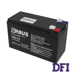 Аккумуляторная батарея ORBUS OR1290 12V 9Ah, Емкость: 9Ач, 12V, 2.2kg, размеры: 151х65х94мм (ИБП UPS)