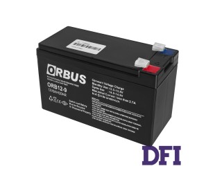 Аккумуляторная батарея ORBUS OR1290 12V 9Ah, Емкость: 9Ач, 12V, 2.2kg, размеры: 151х65х94мм (ИБП UPS)