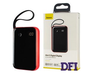 Універсальна мобільна батарея Baseus Mini S Digital Display 3A Power Bank 10000mAh Red (With IP Cable) (PPXF-E09)
