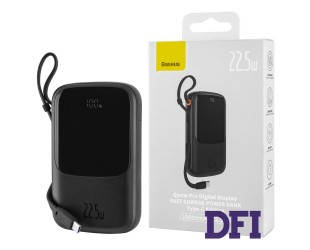Универсальная мобильная батарея Baseus Qpow Pro Digital Display Fast Charge 10000mAh 22.5W Type-C Edition Black (Type-C 3A 0.3m Black) (PPQD020101)