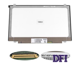 УЦЕНКА! Матрица 14.0 NV140FHM-N41 (1920*1080, 30pin(eDP, 250cd/m2 (!!!),  IPS), LED, SLIM (вертикальные ушки), матовая, разъем справа внизу) для ноутбука