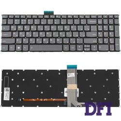 Клавіатура для ноутбука LENOVO (IdeaPad: 3-15, 3-17 series) rus, black, без кадру, підсвічування клавіш (ОРИГИНАЛ)