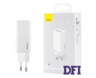Зарядное устройство Baseus GaN2 Lite Quick Charger C+U 65W EU white (CCGAN2L-B02)