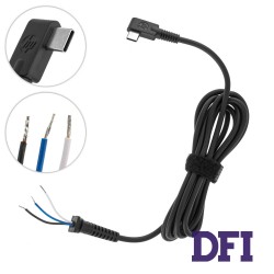 DC кабель питания для БП HP TYPE-C,  L-образный штекер, 3 провода (от БП к ноутбуку)