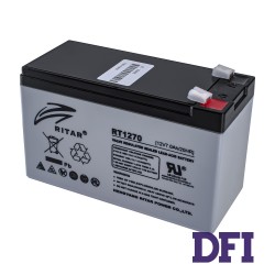 Аккумуляторная батарея Ritar 12V 7Ah, Емкость: 7Ач, 12V, 2.0kg, размеры: 151х65х94мм (ИБП UPS) (RT1270A), Gray Case