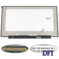 Матрица 17.3 NV173FHM-NX4 (1920*1080, 40pin(eDP, IPS, 144HZ, 250cd/m2, 100% sRGB), LED, SLIM(без планок и ушек), матовая, разъем справа внизу) для ноутбука