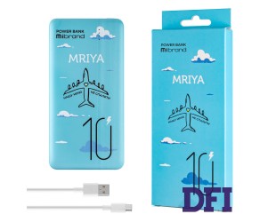 Универсальная мобильная батарея Mibrand Mriya USB, Micro, Type-C, 10000mAh, blue (20W)