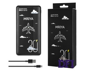 Универсальная мобильная батарея Mibrand Mriya 3USB, Micro, Type-C, 30000mAh, Black (20W)