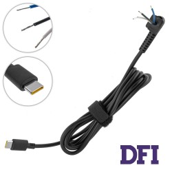 DC кабель питания для БП LENOVO TYPE-C, L-образный провод, 3 провода (от БП к ноутбуку)