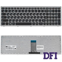 Клавіатура для ноутбука LENOVO (IdeaPad: U510, Z710) rus, black, silver frame