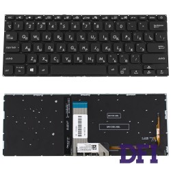 Клавиатура для ноутбука ASUS (X409 series) rus, black, без фрейма, подсветка клавиш