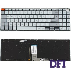 Клавиатура для ноутбука ASUS (X7600 series), rus, silver, без фрейма, подсветка клавиш