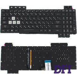 Клавиатура для ноутбука ASUS (FX505 series) rus, black, без фрейма, подсветка клавиш RGB (ОРИГИНАЛ)