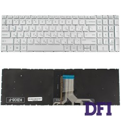 Клавиатура для ноутбука HP (Pavilion: 15-EG, 15-EH) rus, silver, без фрейма, подсветка клавиш