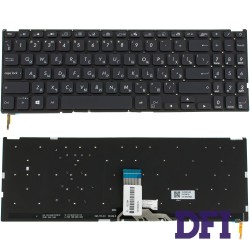 Клавіатура для ноутбука ASUS (X509 series) rus, black, без фрейму, підсвічування клавіш (оригінал)