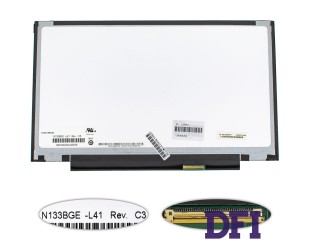 Матриця 13.3 N133BGE-L41 Rev. C3 (1366 * 768, 40pin, LED, SLIM (без планок і вушок), глянець, роз'єм справа внизу) для ноутбука