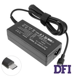 Блок живлення для ноутбука HP USB-C 65W (20V/3.25A, 15V/4.33A, 12V/3.75-5A, 10V/3.75A, 9V/3A, 5V/3A), USB3.1/Type-C/USB-C, (Replacement AC Adapter) black (без кабелю)