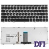 Клавіатура для ноутбука LENOVO (G40-30, G40-45, G40-70, Z40-70, Z40-75, Flex 2-14) rus, black, silver frame, підсвічування клавіш