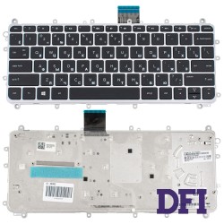 Клавіатура для ноутбука HP (Pavilion x360: 11-N ) rus, black, silver frame