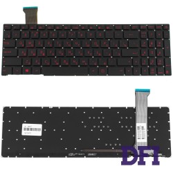 Клавіатура для ноутбука ASUS (GL752VW series) rus, black, без фрейма, підсвічування клавіш