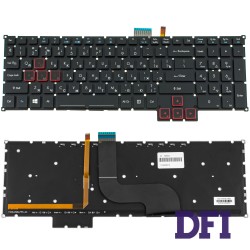 Клавіатура для ноутбука ACER (Predator: G9-591, G9-791) rus, black, без фрейма, підсвічування клавіш (RGB)