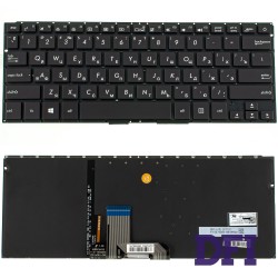 Клавіатура для ноутбука ASUS (UX410 series) rus, black, без фрейма, підсвічування клавіш