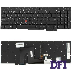 Клавіатура для ноутбука LENOVO (ThinkPad: S531, S540) rus, black, без фрейма, підсвічування клавіш