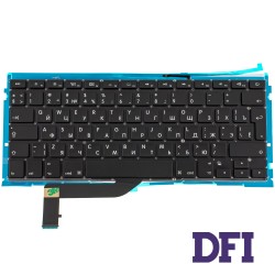 Клавиатура для ноутбука APPLE (MacBook Pro Retina: A1398 (2012-2015)) rus, black, подсветка клавиш, BIG Enter