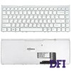 Клавіатура для ноутбука SONY (VGN-FW) rus, white, silver frame