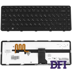 Клавиатура для ноутбука HP (Pavilion: dm4-1000, dv5-2000) rus, black, c фреймом, подсветка клавиш