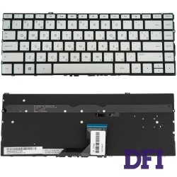 Клавіатура для ноутбука HP (Envy: 13-ad series) rus, silver, без фрейма, підсвічування клавіш