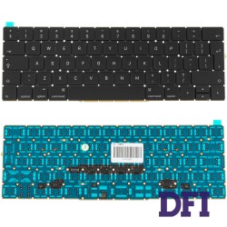 Клавіатура для ноутбука APPLE (MacBook Pro Retina: A1706, A1707 (2016-2017)) ENG, black, BIG Enter, (оригінал), підсвічування клавіш