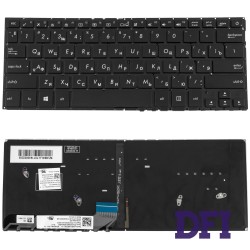Клавіатура для ноутбука ASUS (UX305UAB) rus, black, без фрейма, підсвічування клавіш