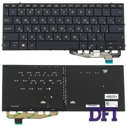 Клавіатура для ноутбука ASUS (UX391 series) rus, blue, без фрейма, підсвічування клавіш