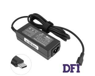 Блок питания для ноутбука TYPE-C 45W, black, RECTANGULAR