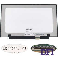 Матриця 14.0 LQ140T1JH01 (1366*768, 30pin(eDP), LED, SLIM (без планок та вушок), матова, роз'єм праворуч внизу) для ноутбука