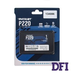 Жесткий диск 2.5 SSD 1Tb Patriot P220 Series, P220S1TB25, TLC 3D, SATA-III 6Gb/s, зап/чт. - 500/550мб/с
