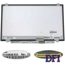Матрица 14.0 N140BGE-E33 (1366*768, 40pin, LED, SLIM (вертикальные ушки), глянец, разъем справа внизу) для ноутбука