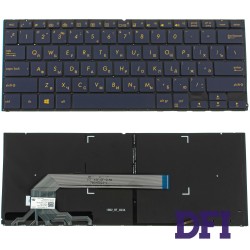 Клавіатура для ноутбука ASUS (UX370 series) rus, blue, без фрейма (оригінал)