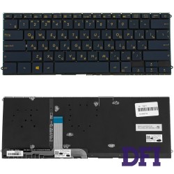 Клавиатура для ноутбука ASUS (UX490 series) rus, blue, без фрейма, подсветка клавиш