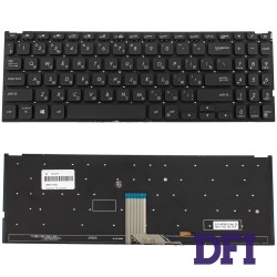 Клавіатура для ноутбука ASUS (X512 series) rus, black, без фрейму, підсвічування клавіш