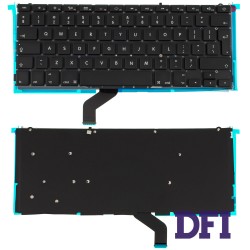 Клавиатура для ноутбука APPLE (MacBook Pro Retina: A1425 (2012-2013)) eng, black, подсветка клавиш, BIG Enter