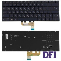 Клавіатура для ноутбука ASUS (UX333 series) rus, blue, без фрейма, підсвічування клавіш