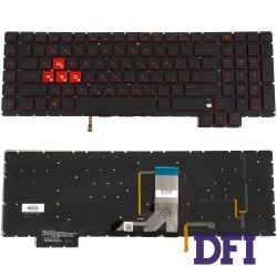 Клавіатура для ноутбука HP (Omen: 17-an series ) rus, black, без фрейма, підсвічування клавіш