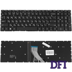 Клавіатура для ноутбука HP (250 G7, 255 G7 series) rus, black, без фрейма, підсвічування клавіш
