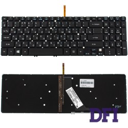Клавиатура для ноутбука ACER (AS: M3-581, M5-581, V5-531, V5-551, V5-571 series) rus, black, без фрейма, подсветка клавиш