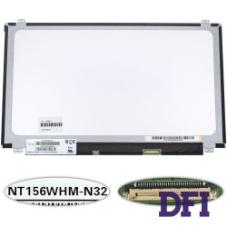 Матриця 15.6 NT156WHM-N32 (1366*768, 30pin(eDP), LED, SLIM(вертикальні вушки), глянець, роз'єм праворуч знизу) для ноутбука