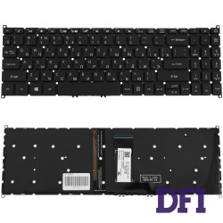 Клавіатура для ноутбука ACER (SW: SF315-51) rus, black, без фрейма, підсвічування клавіш(оригінал)