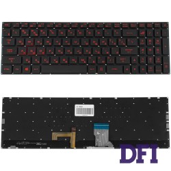 Клавіатура для ноутбука ASUS (GL702VI) rus, black, без фрейма, підсвічування клавіш(RGB)